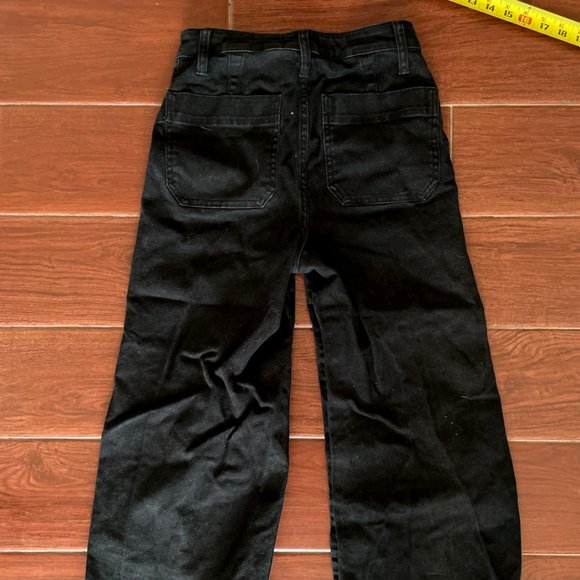 Madewell Emmett Black Wide Leg Crop Pants - Picture 4 of 6